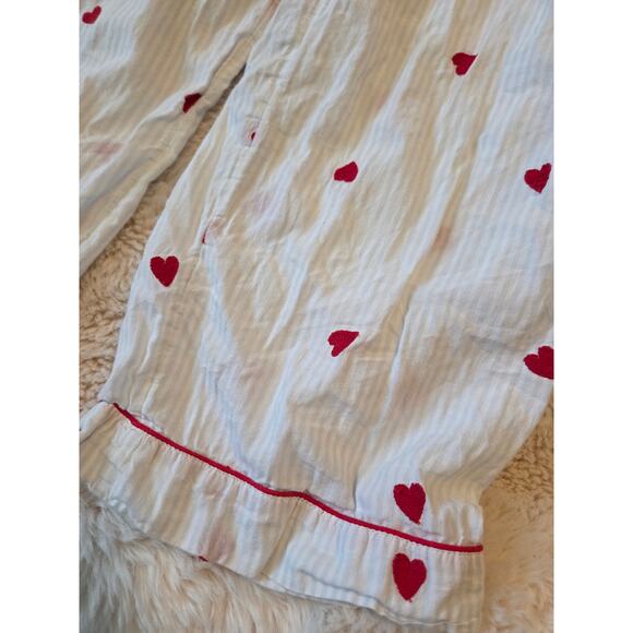 Cupcakes and Cashmere Embroidered Hearts Two Piece Pj set size Small 100% Cotton - Picture 3 of 9